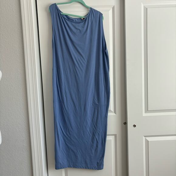 Free People Beach Muted Blue Maxi Dress Beachy Boho Sz S / XS - Picture 1 of 7